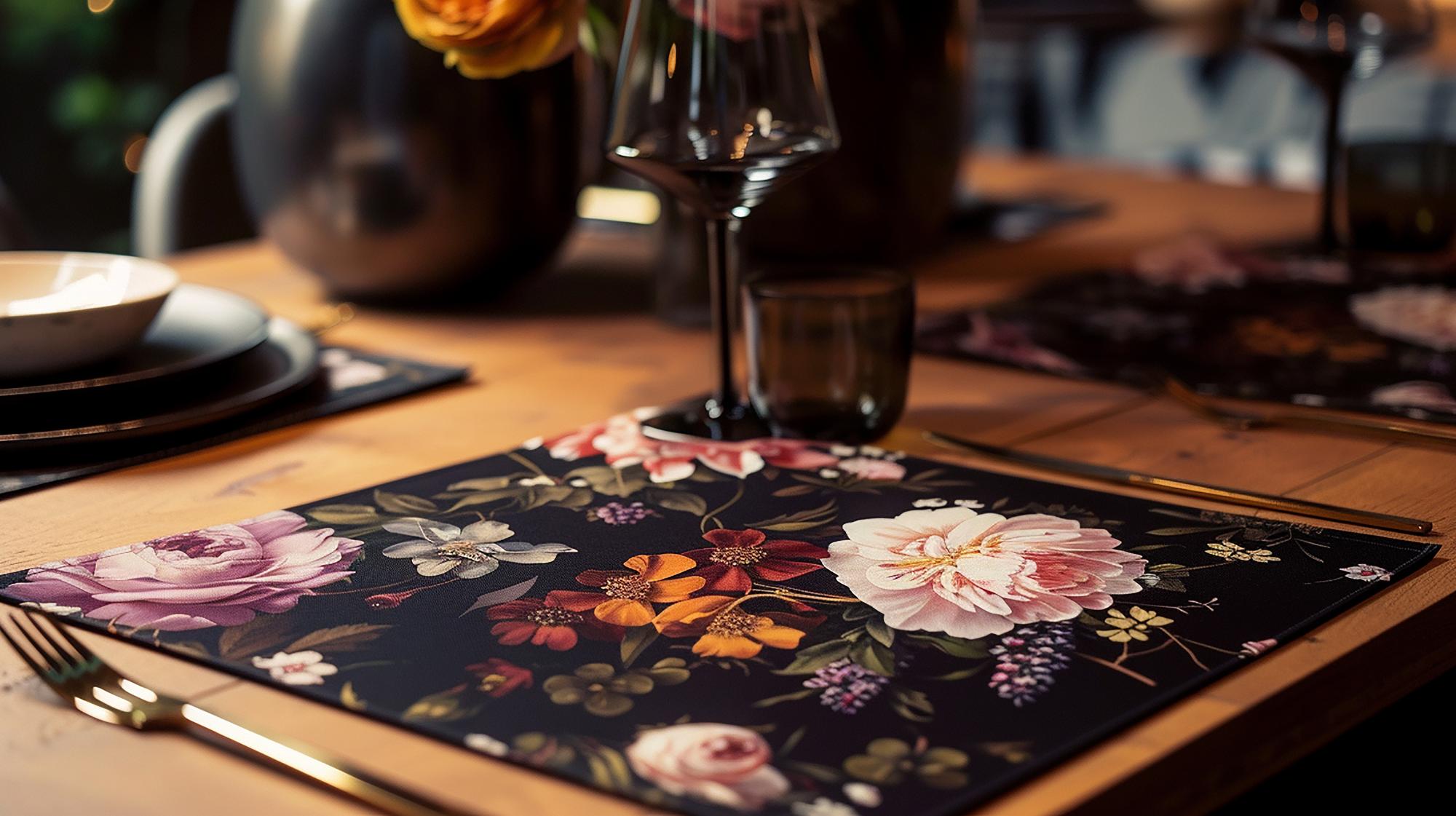 artisan arranging embroidered samples in studio